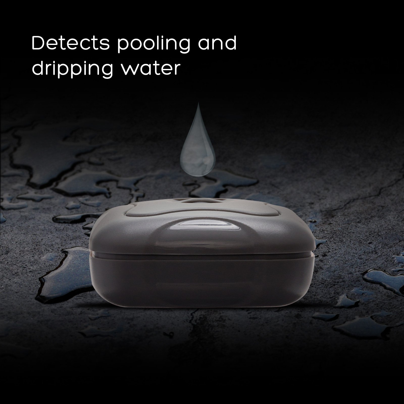 Mindful Design Rilevatore di perdite d'acqua, 95 dB, rilevazione delle inondazioni, sensore di allarme per bagno, cantina, lavanderia, garage, soffitte e cucine, 4 pezzi