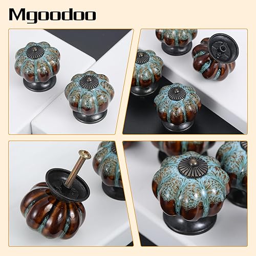 Miniatura 3 de Tiradores para cajón con forma de calabaza, de cerámica, con estampado de leopardo