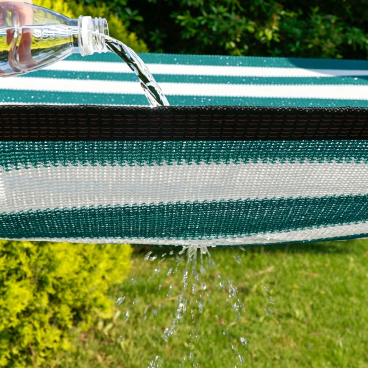 Malla Sombra Rayas Verde Blanco HDPE, Lona Aislante térmica para Invernadero y jardín