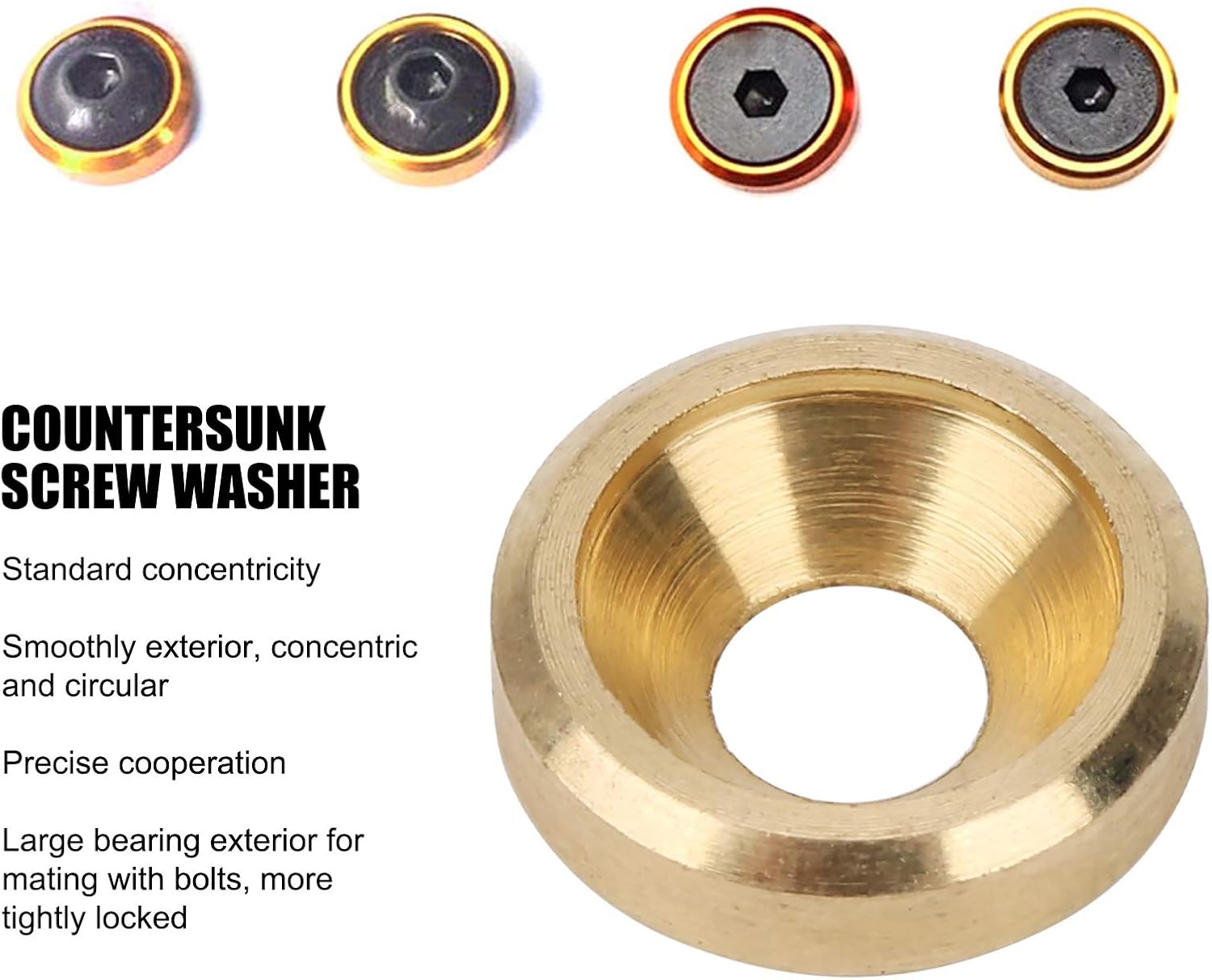 Fafeicy 50pcs Pure Copper Cup Washers, Flat Washers Metal Washers Assorted Washers Kit for Home Decoration - Image 4