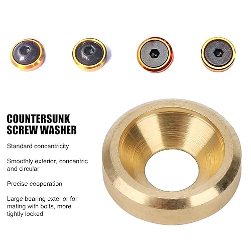 Miniatura 4 de 50 piezas M3  M6 avellanado arandela de tornillo CNC Junta de cabeza plana de cobre puro Suministros industriales (M3), junta de retención de anillo