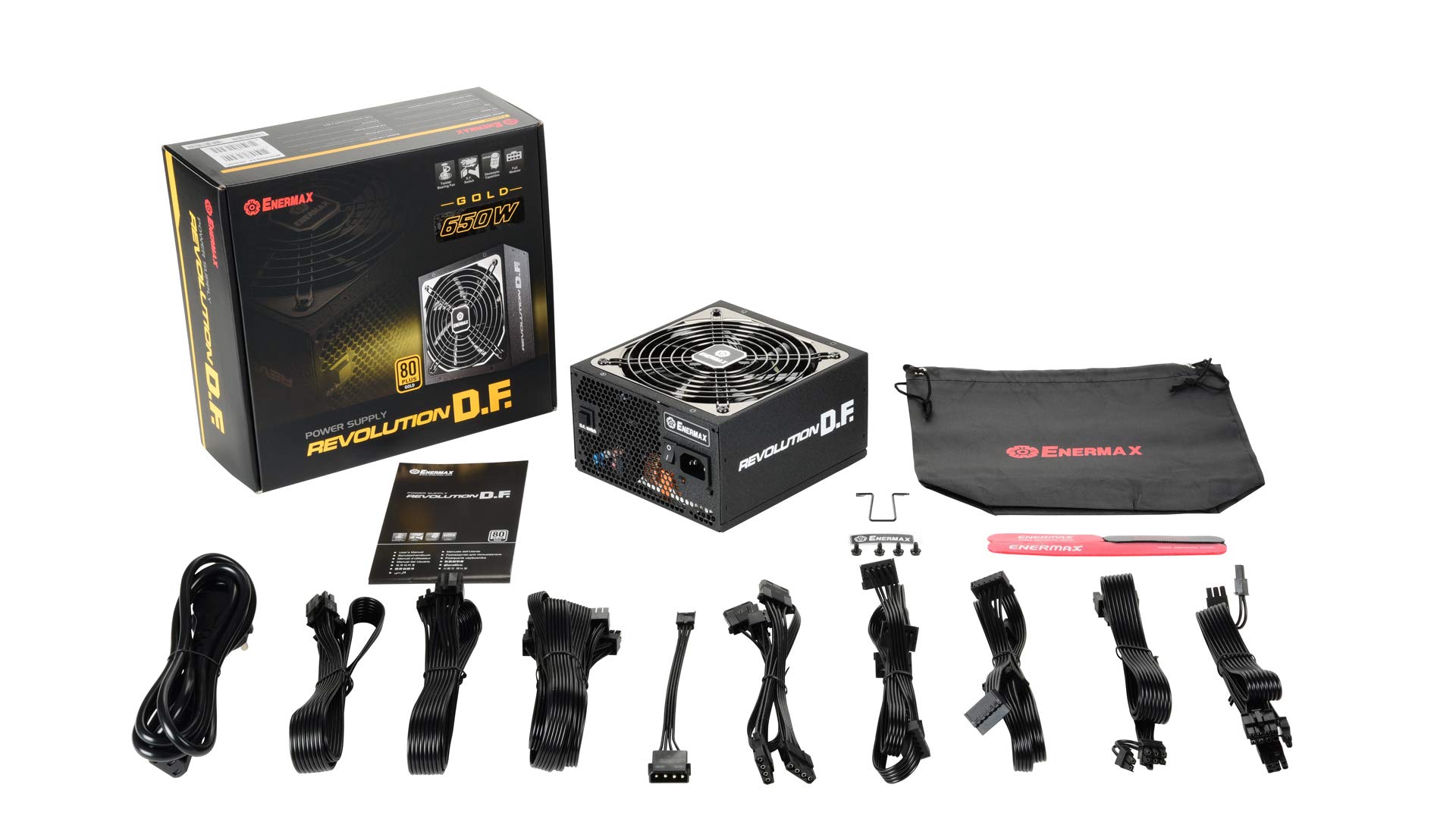 enermax Revolution D.F. Unidad de - Fuente de Alimentación (650 W, 100-240 V, 825 W, 47-63 Hz, 10 A, Activo), Negro