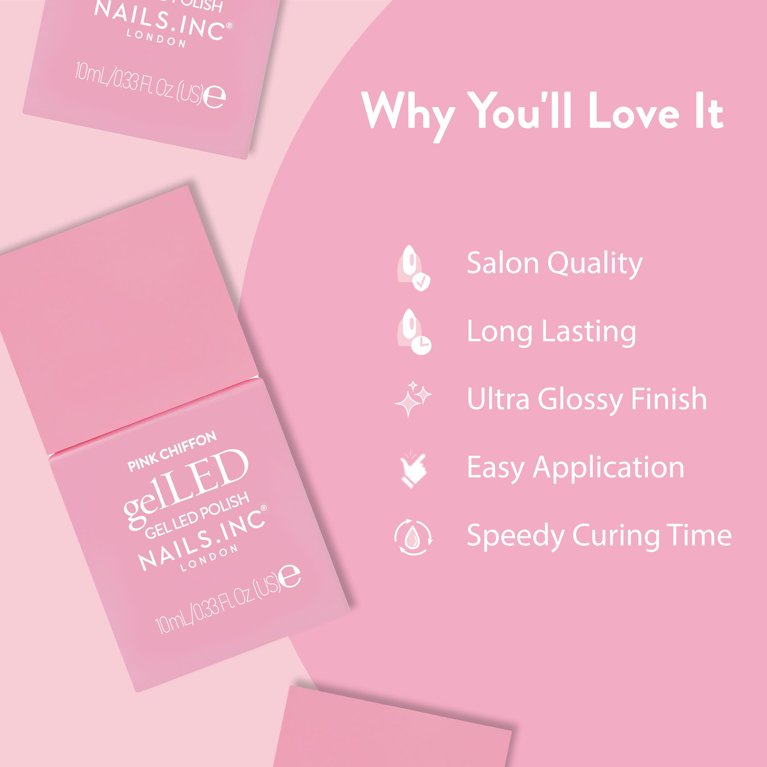 Nails.INC GelLED UV/LED Gel Nail Polish Manicure Starter Kit, Beginner Friendly, Art Manicure Salon At Home, LED Lamp, Pink Gel Polish, Manicure Tools, Primer, Base & Topcoat, Cruelty Free, 32 Pieces - Image 4