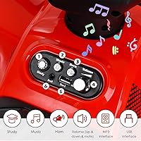 Vista 3 de HONEY JOY Cuatrimoto para niños, cuatrimoto de 4 ruedas con batería con caja de almacenamiento, bocina, música, faros LED, juguete ATV de 6 V