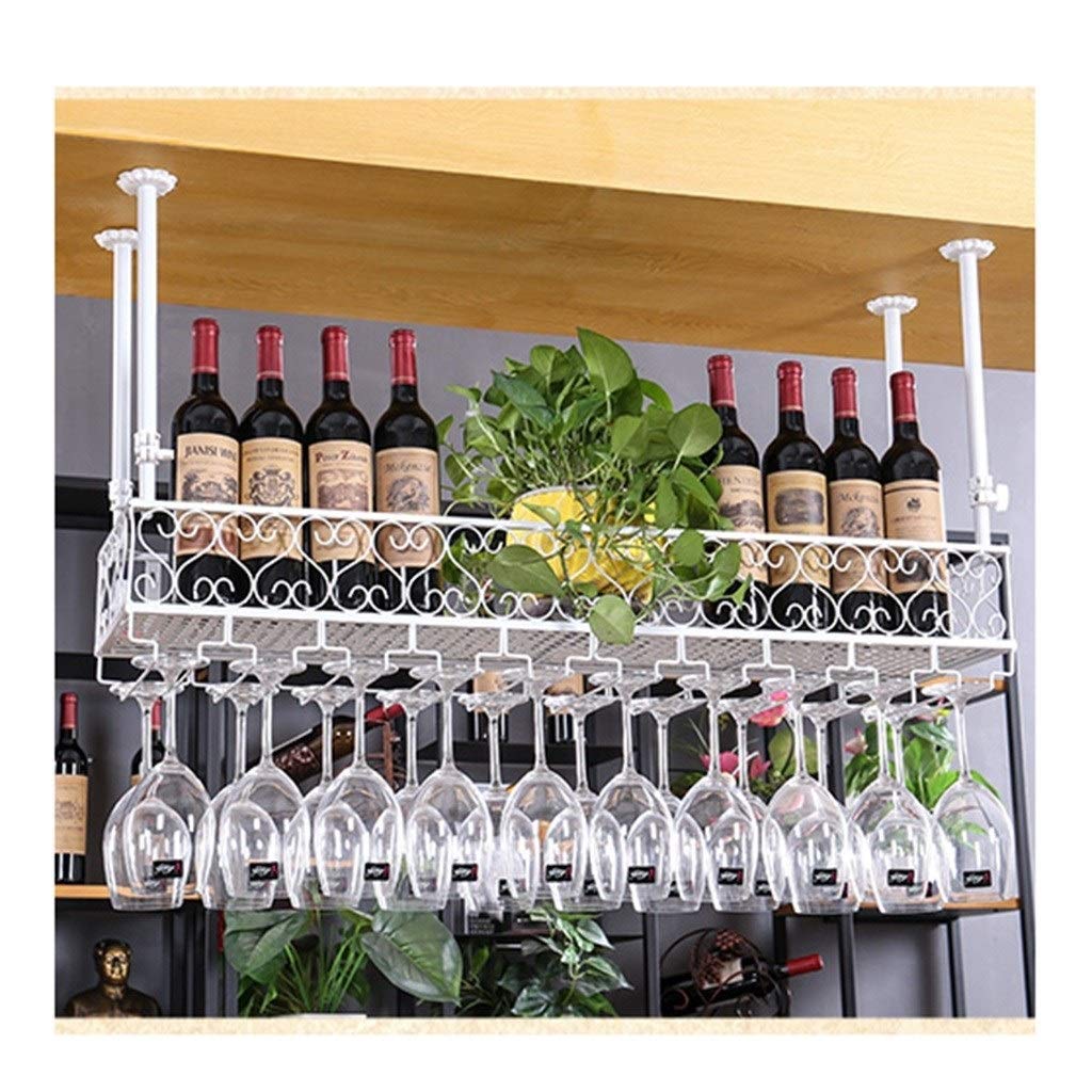 Estante para copas de vino blanco de 100x25 cm para colgar tazas en barra de bar