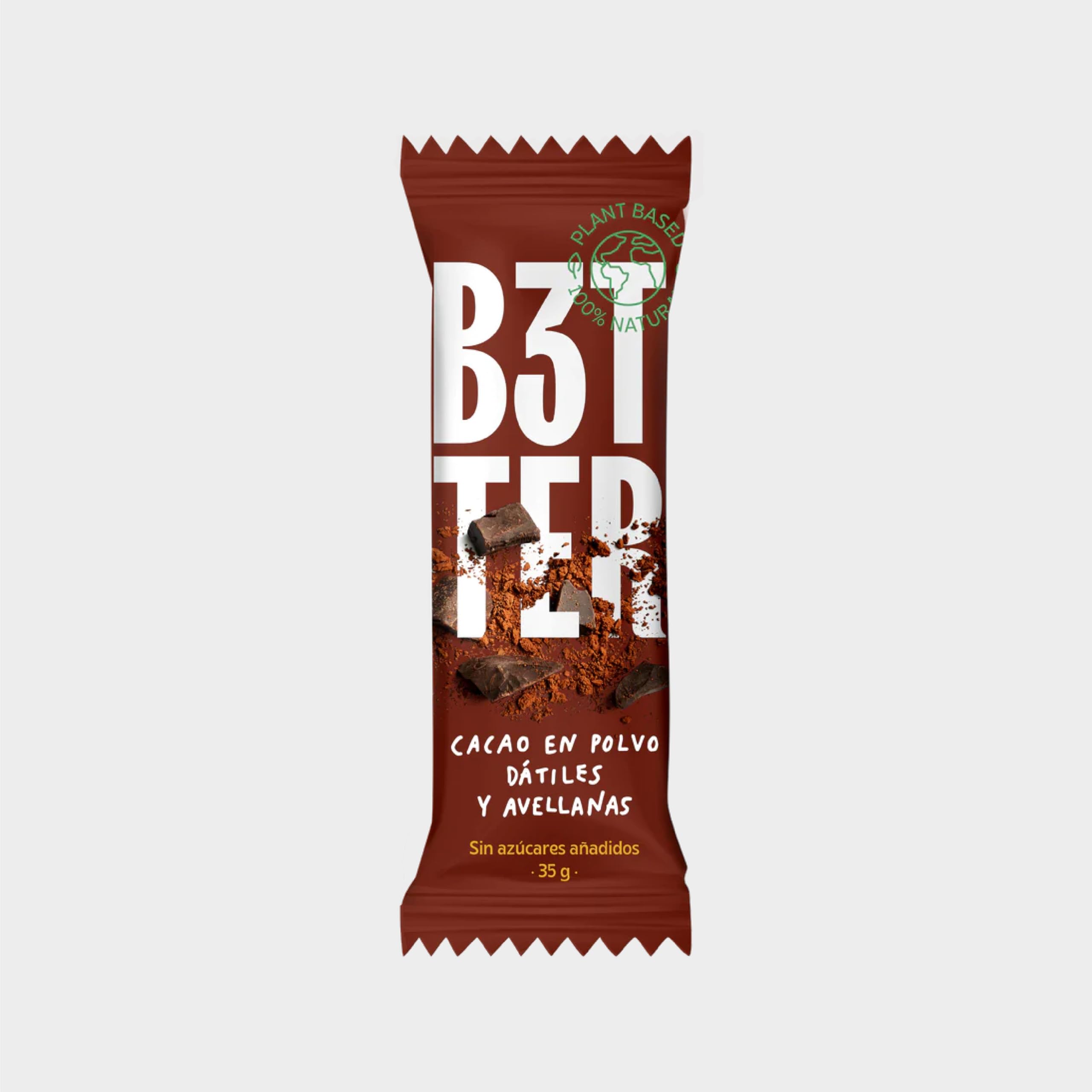 Barritas Proteina B3TTER Cacao - Barritas Energéticas con Ingredientes 100% Naturales - Sin Azúcar Añadido - Pack 15 Unidades - Alto Contenido en Fibra y Proteinas - Sin Gluten