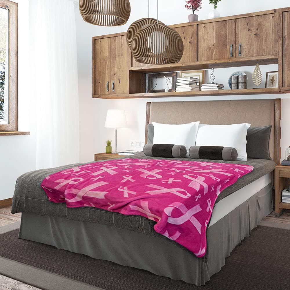 Pink Ribbon Pink Breast Cancer Awareness Support Super Soft Throw Blanket - 50x60 Throw Blanket for Bedroom, Living Room, Spring Time, Holidays, Kids, Babies, Adults & Decor, Gifts - Survivor Gifts - Image 9