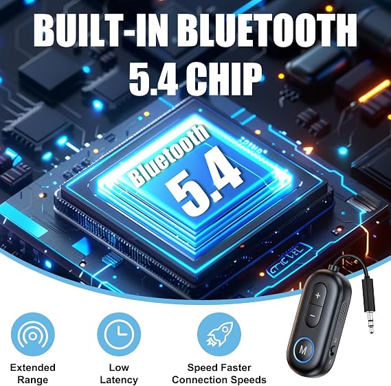 Airplane Bluetooth 5.4 Transmitter Receiver 2-in-1 Wireless Aux Adapter 3.5mm 18H Playtime Airfly pro 2 TV Airplane Car Gym Home Stereo Speaker Travel Flight