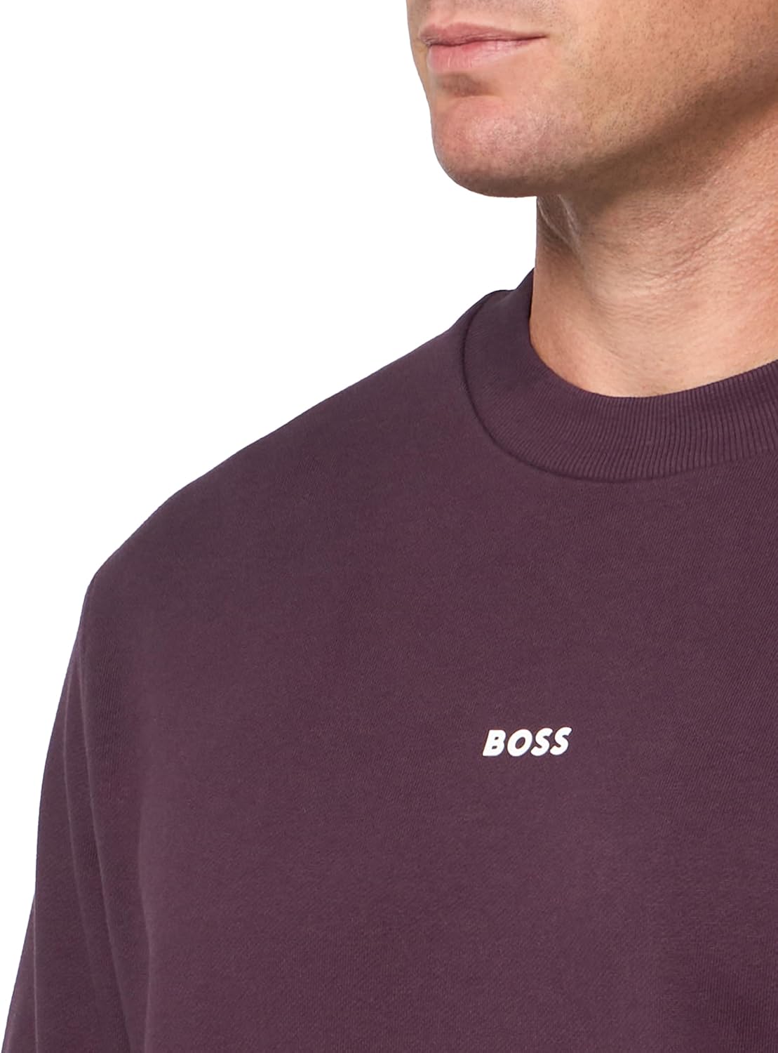 BOSS mens Center Logo French Terry Crew Neck Sweatshirt - Image 3