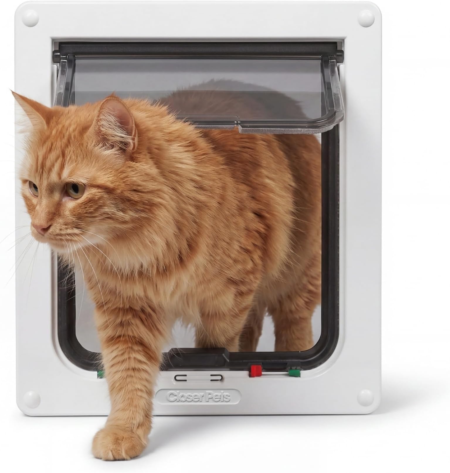 Cat Mate 4-Way Locking Cat Flap for Large Cats and Small Dogs, Easy Fitting, Fast Installation, Durable, Weatherproof, Silent, Convenient, Draught Excluder - White