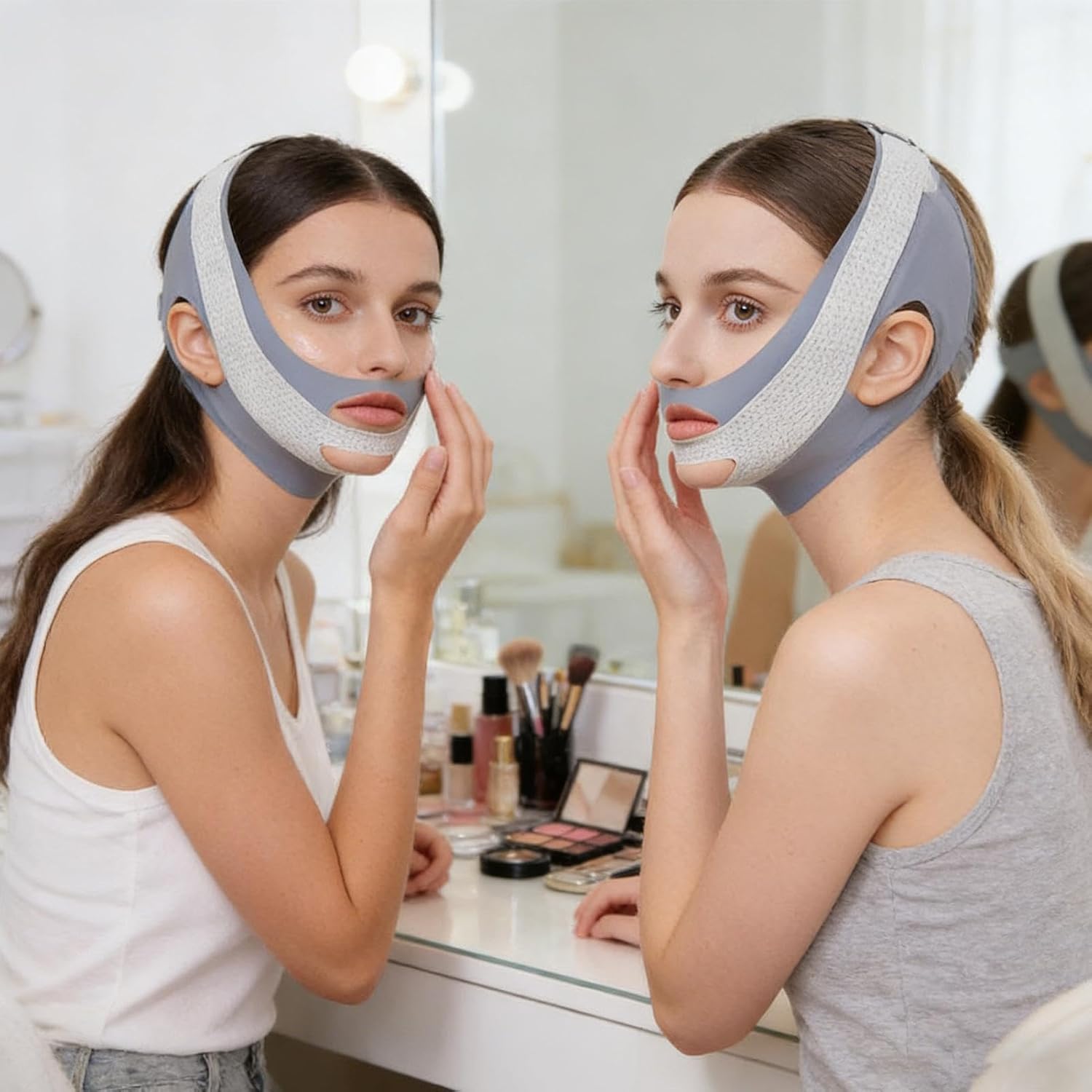 Facial Contour Tool, Adjustable Face Lift Strap, Slimming Buckle Band with Ergonomic Tightening Design, Lightweight Skin Support Device, Non Invasive Facial Shaping Aid, Home Sleep Use