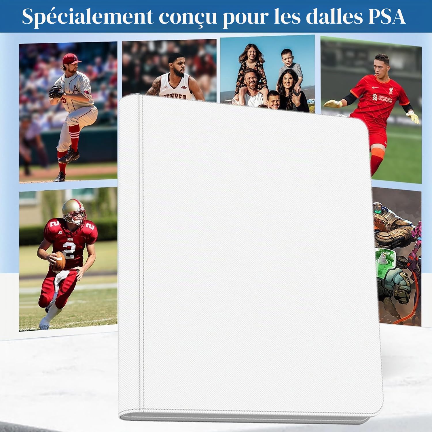 Classeur à 40 pochettes classées pour cartes PSA à chargement par le haut, classeur de rangement de cartes en cuir synthétique, classeur à 4 pochettes de qualité supérieure avec pochettes