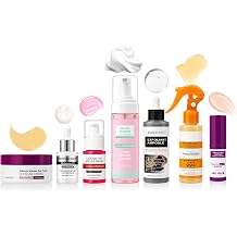 Skincare Routine Set - Facial Care Kit with Cleanser, Serums, Balm &amp; Eye Patches - Hydrating &amp; Daily Skin Care
