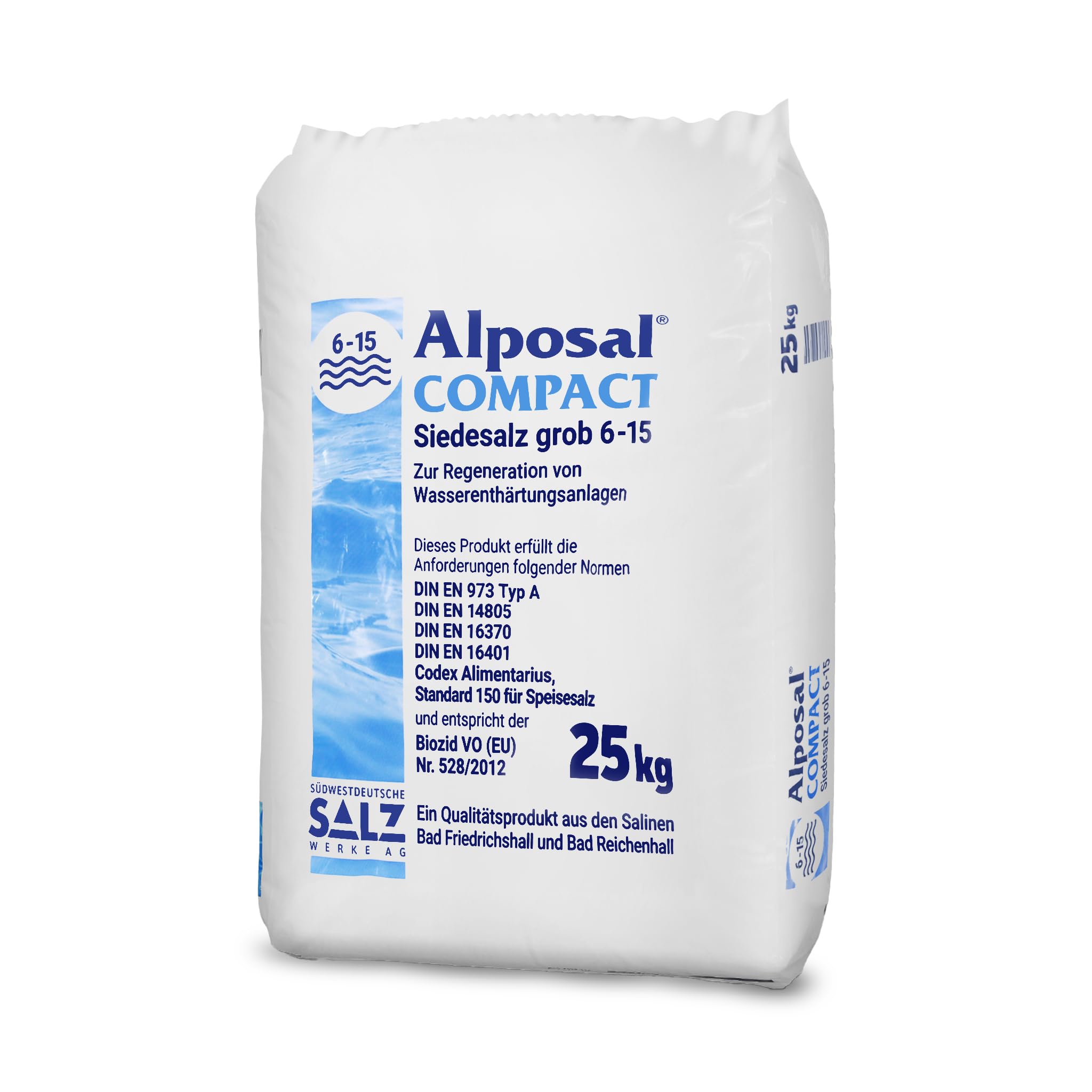 Alposal Compact Broxo 6-15 Regeneriersalz Körner 50 kg Poolsalz Schwimmbadsalz Wasserenthärteranlagen inklusiv 1 Paar ARNOMED Einweghandschuh
