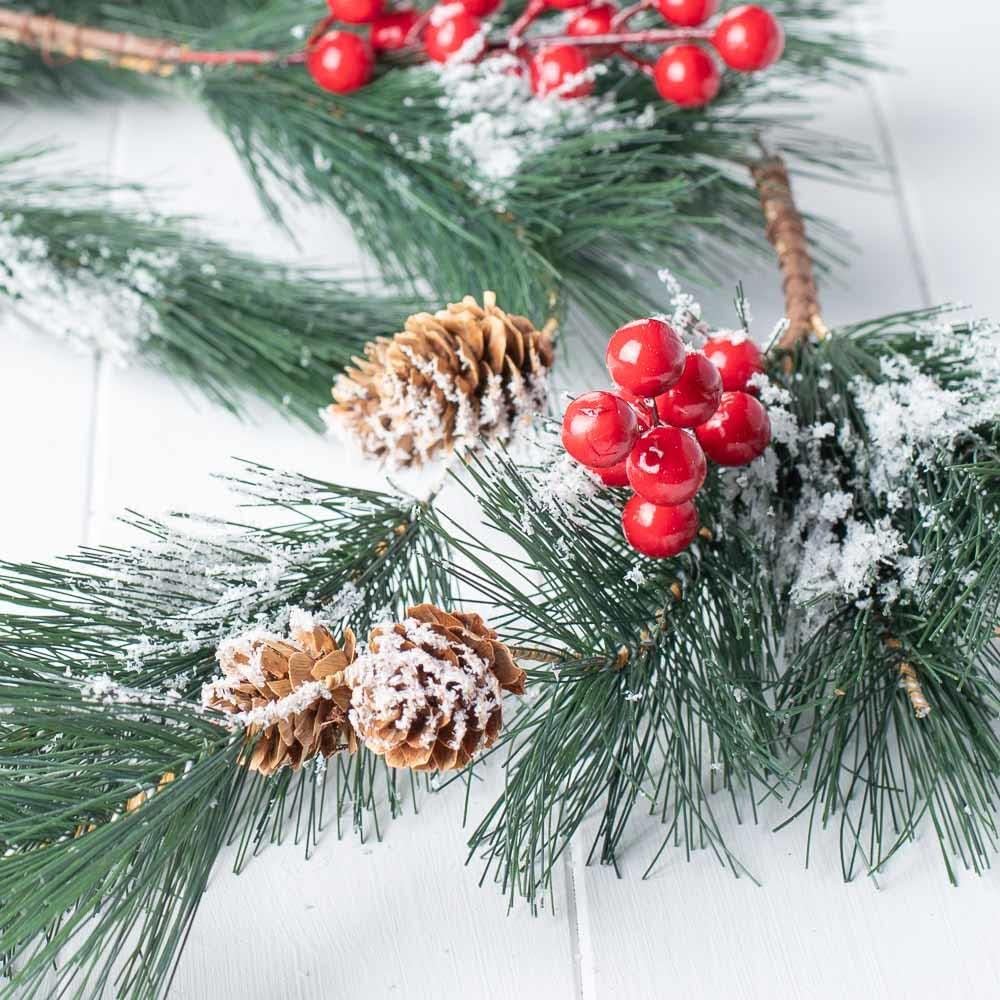 Group of 2 Christmas Artificial Pine Garlands - 2 Faux Pine Garlands Each 6 feet (Total of 12 feet) for Holiday Decorating by Factory Direct Craft