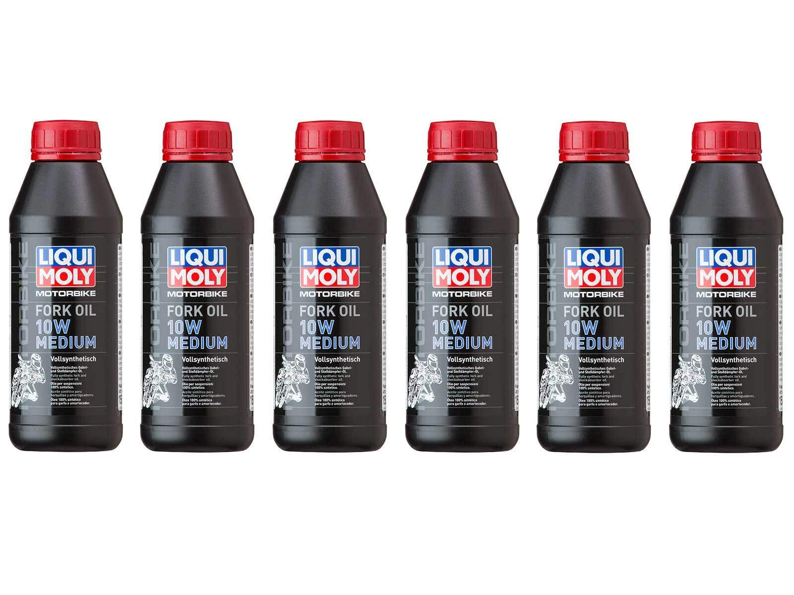 6X Original Liqui Moly 500ml Motorbike Fork Oil Motorrad Gabelöl 10W medium