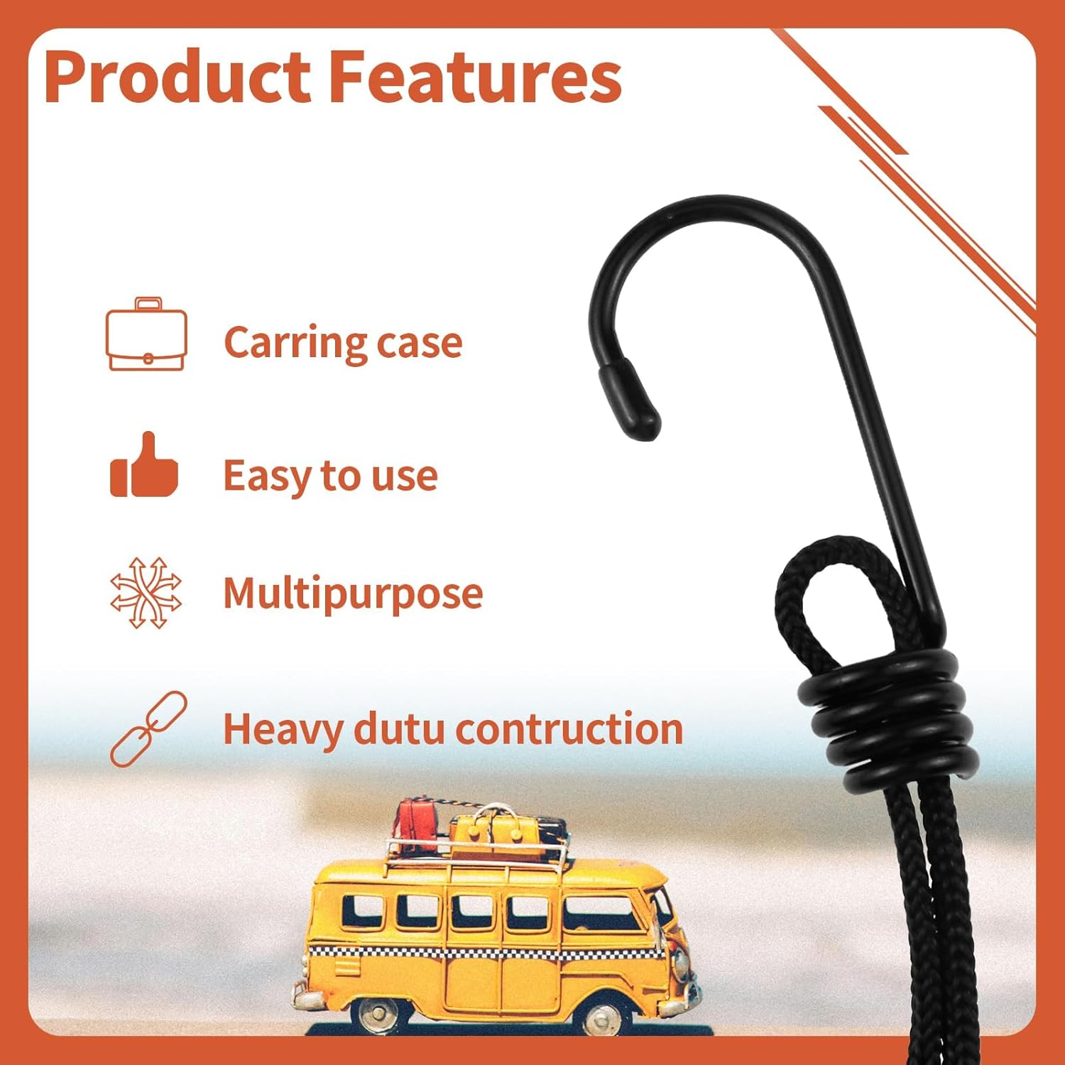 20 PCS Bungee Cord Hooks, 1/4 3/8 Inch Plastic-Coated Bungee Shock Cord Hook, Bungee Cords with Hooks, Suitable for Rowing, Camping, Awning, and Outdoor Enthusiasts (Black)