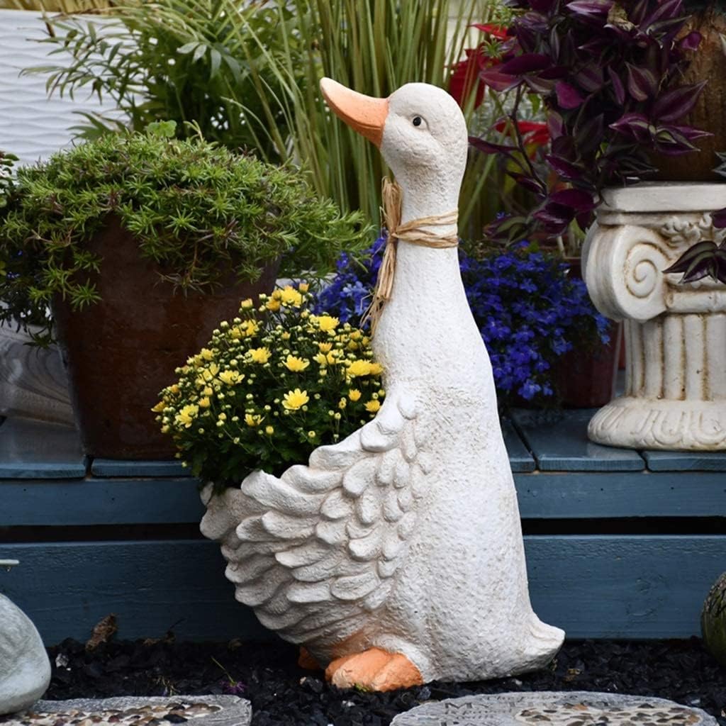 Planter Garden Pots Garden Decor Unique Pots for Plants Duck Decor Large Planters Outdoor Animal Sculpture 34x24x56cm(B), Size