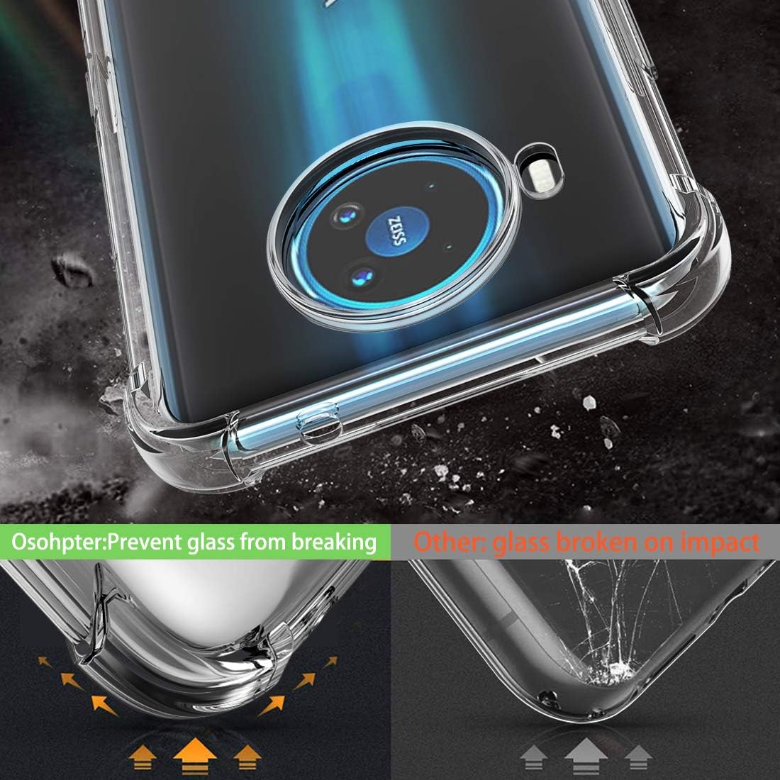 Osophter for Nokia 8.3 5G Case,Nokia 8V Case Clear Transparent Flower Floral for Girls Women Reinforced Corners TPU Shock-Absorption Flexible Cell Phone Cover for Nokia 8.3(Clear)