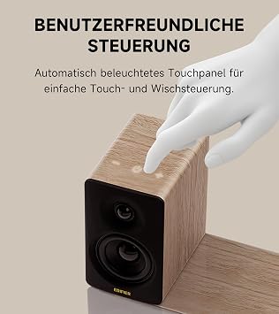 edifier m60 multimedia speakers bluetooth 5.3 66w rms hi-res audio & hi-res wireless audio ldac 3 inch medium bass & 1 inch tweeter usb-c & aux inputs compact desktop speaker - class oak