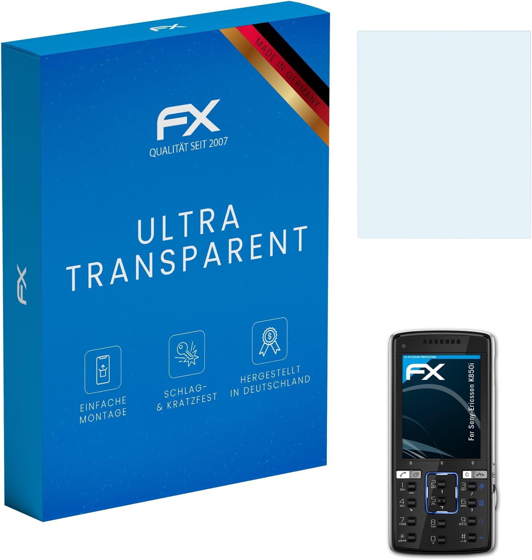 Screen Protection Film compatible with Sony-Ericsson K850i Screen Protector, ultra-clear FX Protective Film (3X)