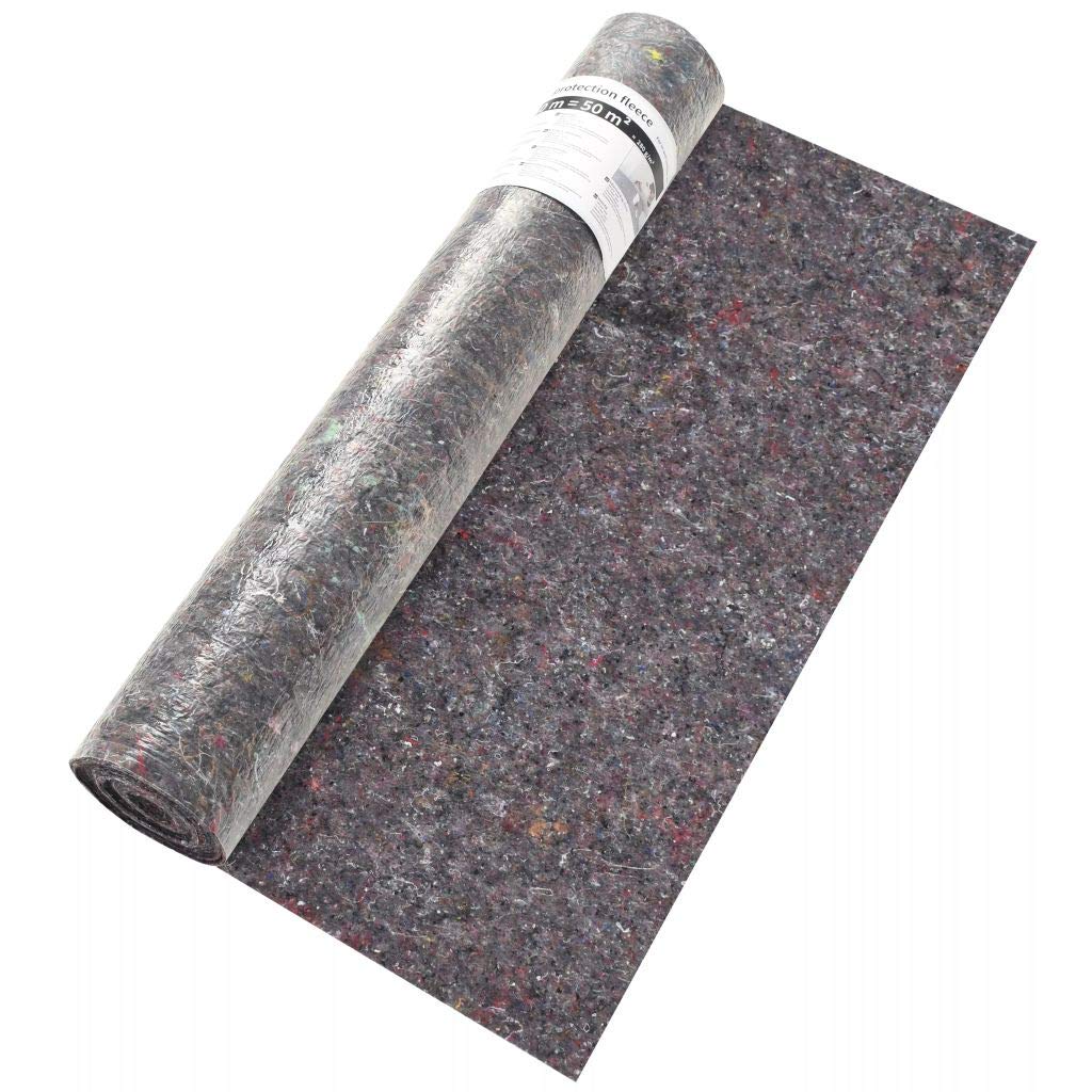 Forro polar antideslizante para pintor de 50 m, 180 g/m², gris, películas protectoras para suelos y corredores