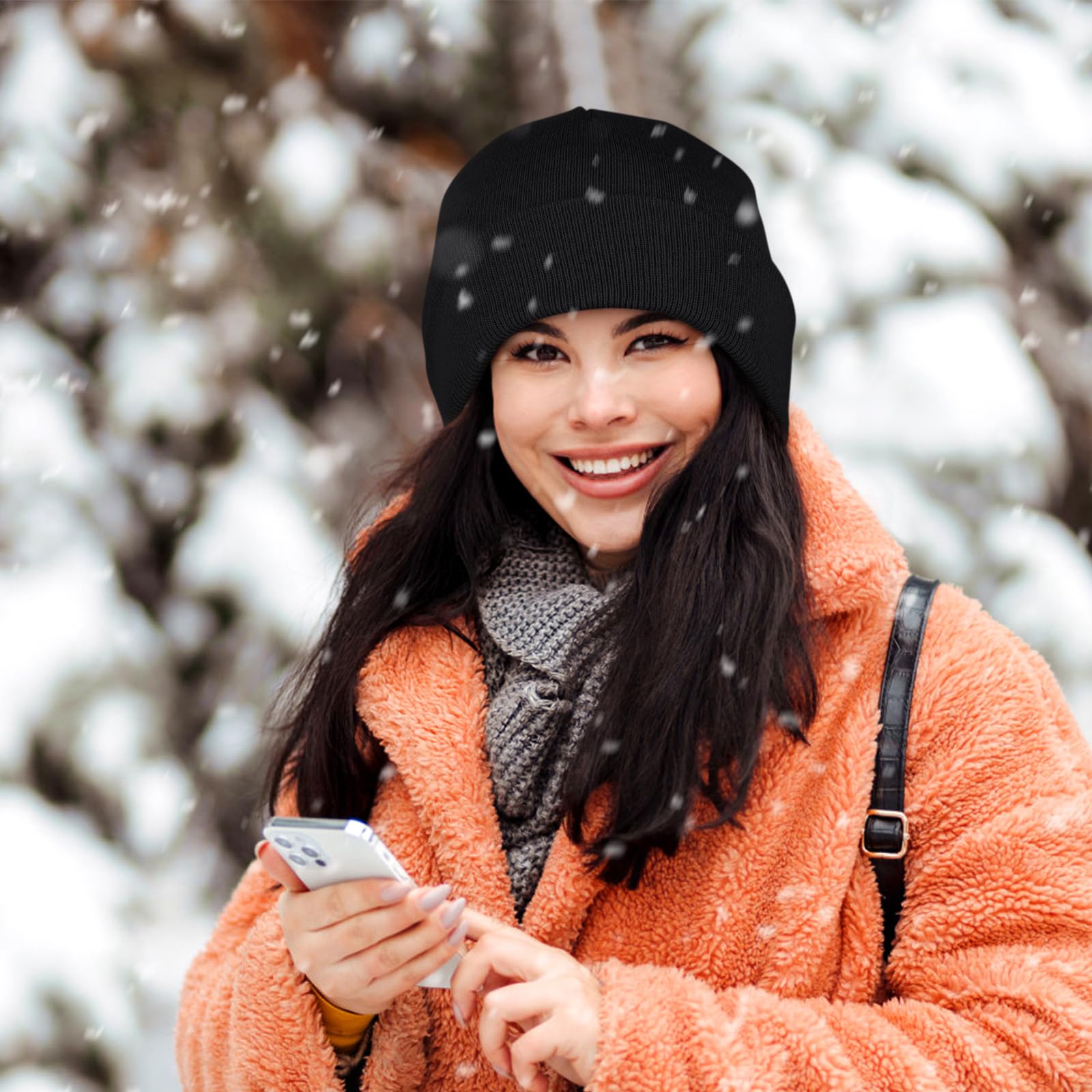 Gorro de Invierno para Hombre y Mujer, Clásico Gorro de Invierno de Punto Elástico Básico