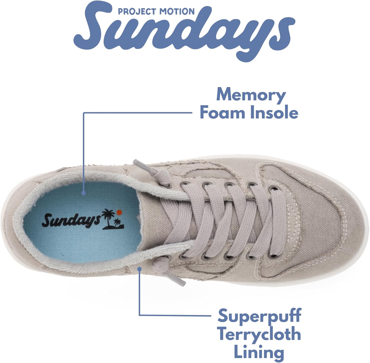 Sundays Womens Shoes - Memory Foam Insole with Breathable Canvas Shoes for Women Footwear - Non-Slip with Lightweight and Comfortable Womens Sneakers