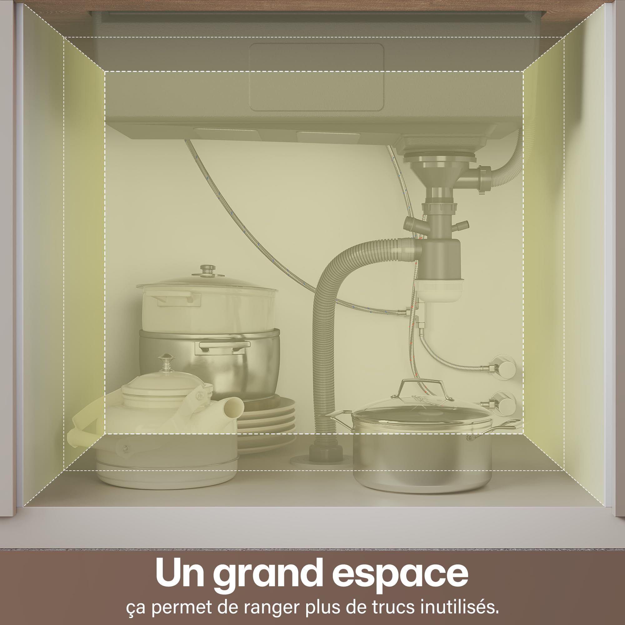 SIRHONA Evier Cuisine en Acier Inoxydable 70x48cm, avec Panier égouttoir, Passoire triangle, Lavabo Cuisine pour Meubles, avec Dernier Siphon et Trop-plein, Argent