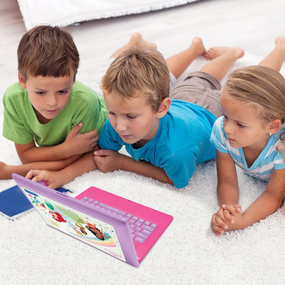 Lexibook Ordinateur Portable Éducatif Bilingue Disney Princesses 170 Activités Écran 6.7" Anglais/Français Rose JC599DPi1