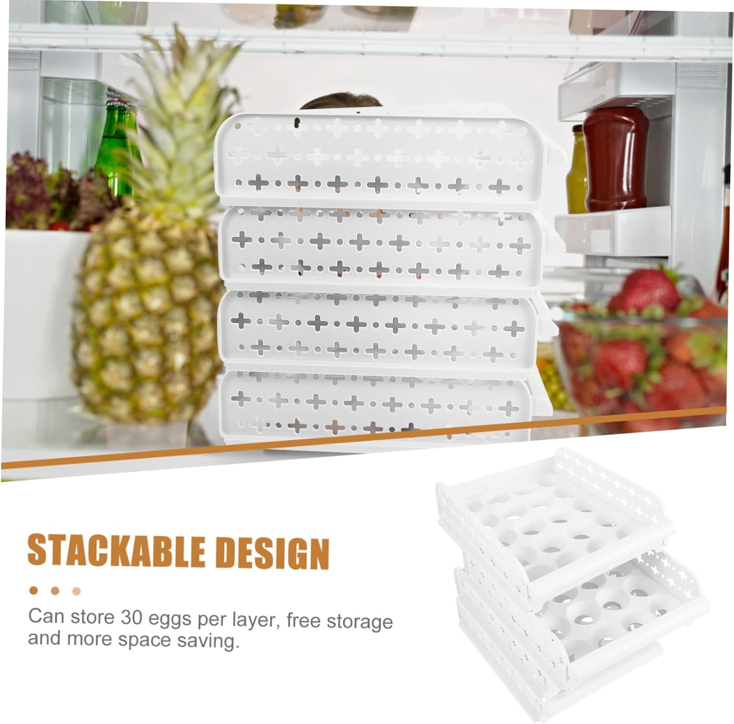 30 Grids Egg Holder Container for Egg Storage Slide Type Egg Tray Random Style