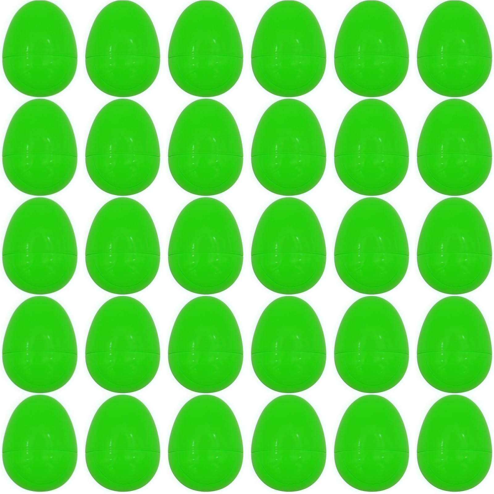 GCQJOQ 30 Pieces Easter Plastic Eggs, Fillable Empty Eggs for Easter Basket Stuffers and Party Favors (Green)