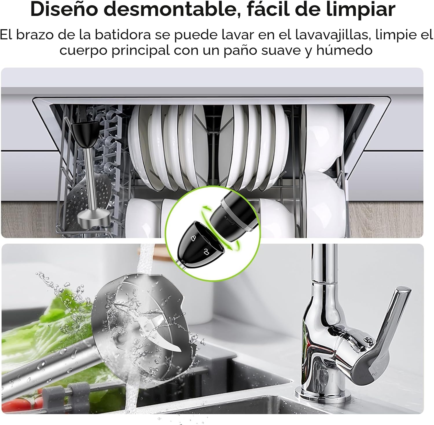 Batidora de mano de inmersión, batido, puré, comida para, miniatura 17