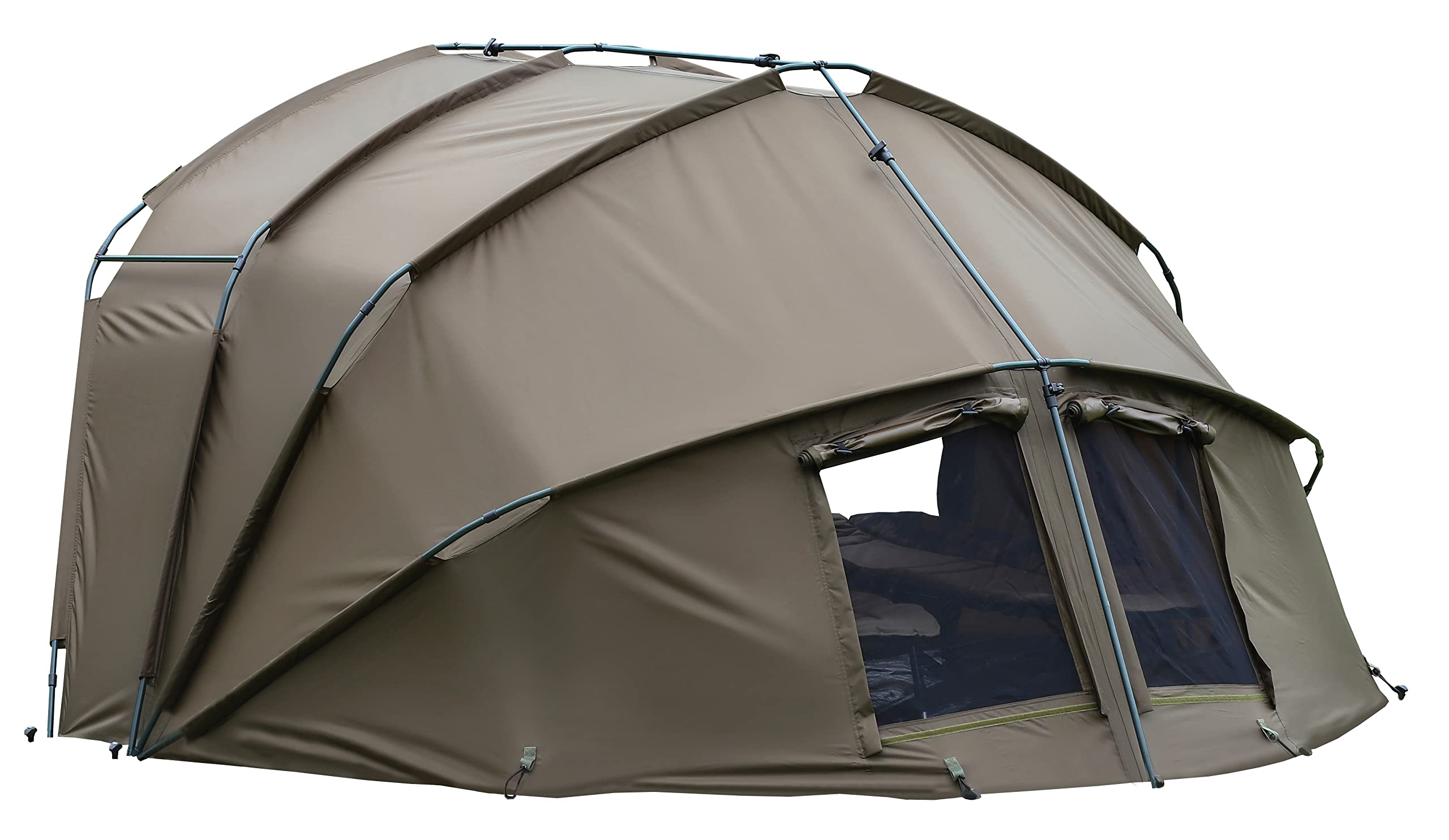 MK-Angelsport 1-2 Personen Karpfenzelt Angelzelt Bivvy Fort Knox 2.0 Anglerzelt - 160cm hohe Innenkabine - 3,02x2,92x1,65m groß 3