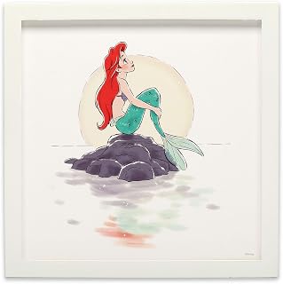Disney The Little Mermaid Ariel Framed Wood Wall Decor | Classic Ariel Picture For Bedroom, Play Room or Movie Room