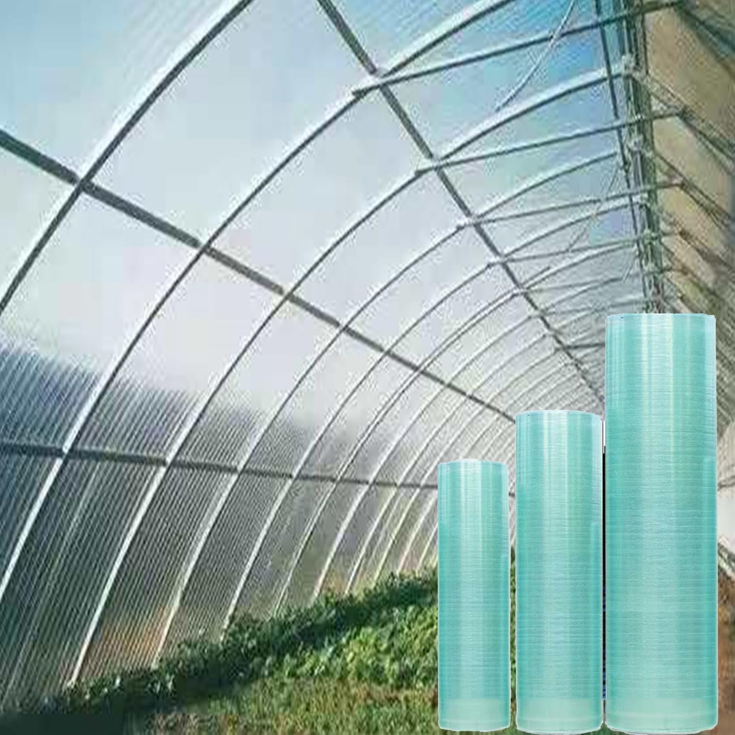 Placas De Policarbonato para Tejados,Lámina de Fibra de Vidrio 1,2mm Grosor,Impermeable y UV Panel de Plástico Transparente,Marquesinas Exterior Invernadero,Fácil de Cortar (1,5m x 12m)
