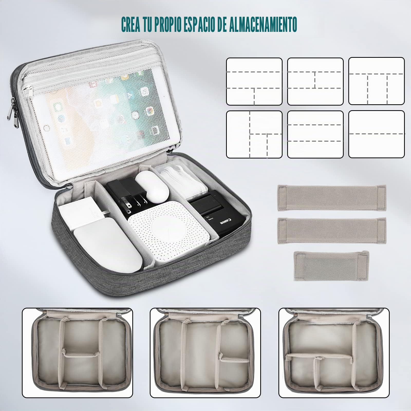 Organizador electrónico Universal de Viaje, Organizador de Cables electrónicos, Bolsa de Accesorios para Cable, Cargador, teléfono, USB, Tarjeta SD, 1 Paquete