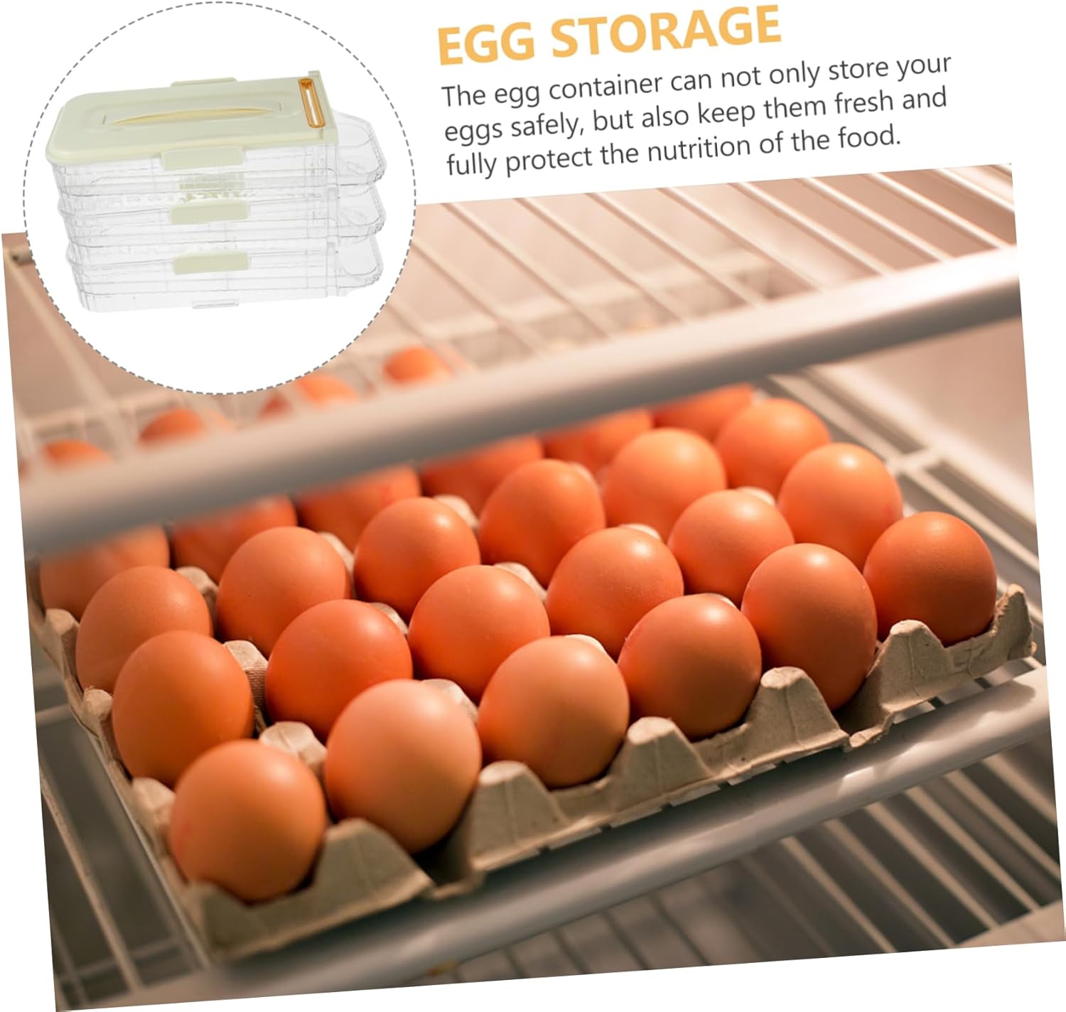 Automatic Scrolling Egg Holder Egg Storage Container for Refrigerator Durable Egg Tray with Smooth Edges Accommodates Eggs Easy