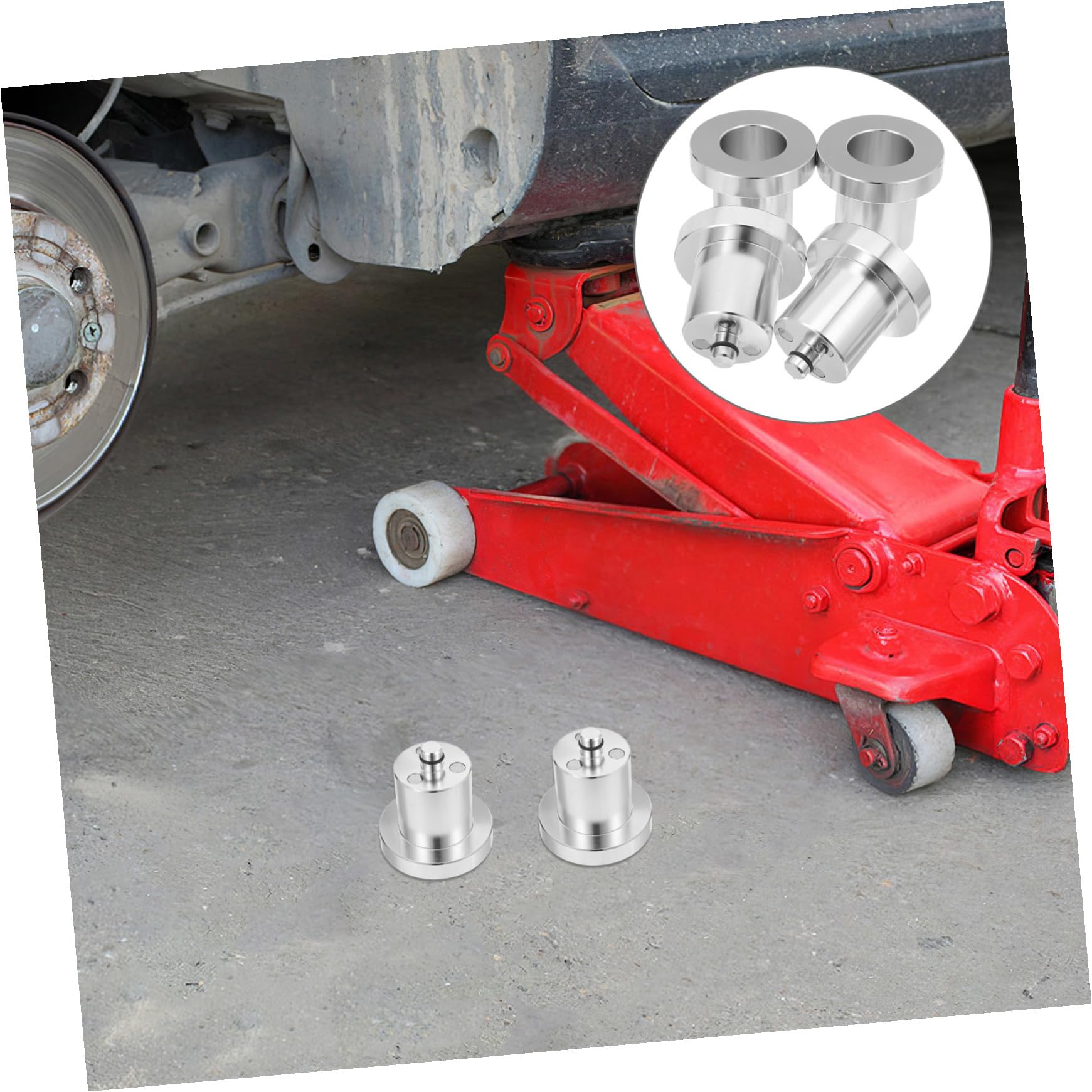 Cabilock 4stücke Stoßdämpfende Auflage Wagenheber-adapter Hebebühnen-auflagen Robuste Basis aus Aluminium Werkstattwerkzeuge für Fahrzeugwartung
