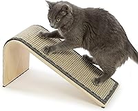 SmartyKat Sisal Angle Ramp Cat Scratcher with Organic Catnip - Natural Woven Sisal & Sturdy Wood for Furniture Protection
