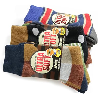 [box408] 靴下 暖かい メンズ ソックス 6足セット ウルトラソフト 冬用 あったか 新感触パイル