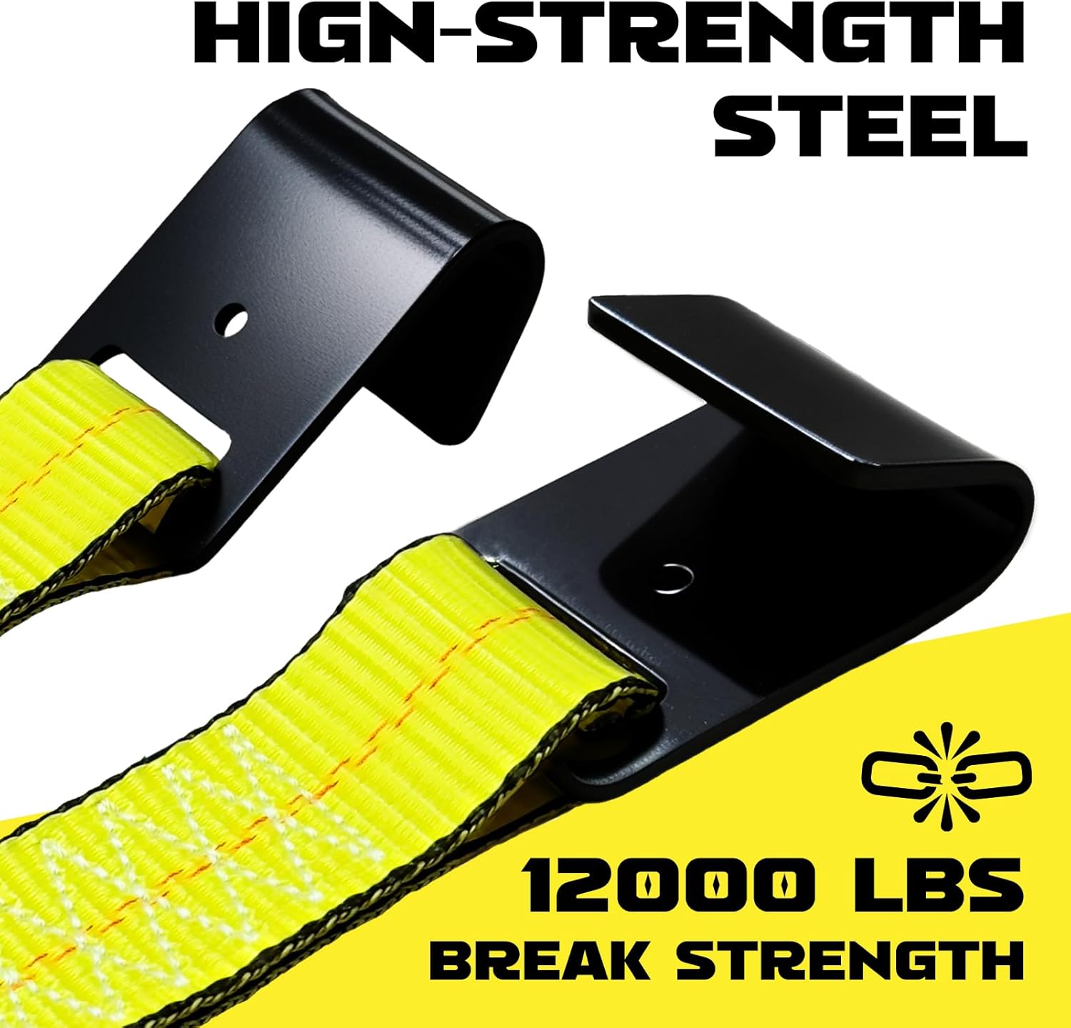 Tow Dolly Basket Straps with Flat Hook-2 Pack,Car Wheel Strap Tire Bonnet Net Fits 14"-21", 12,000 lbs Breaking Strength, Tires Auto Universal Vehicle Car Dolly Ropes Accessories