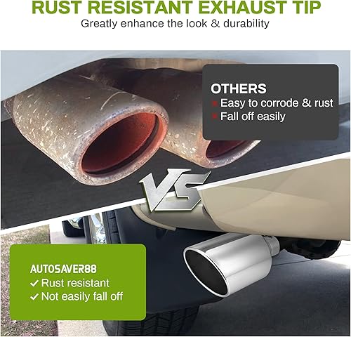 Miniatura 9 de AUTOSAVER88 Punta de escape de entrada de 5 pulgadas, entrada de 5 pulgadas, salida de 10 pulgadas, 15 pulgadas de largo, punta de escape diésel