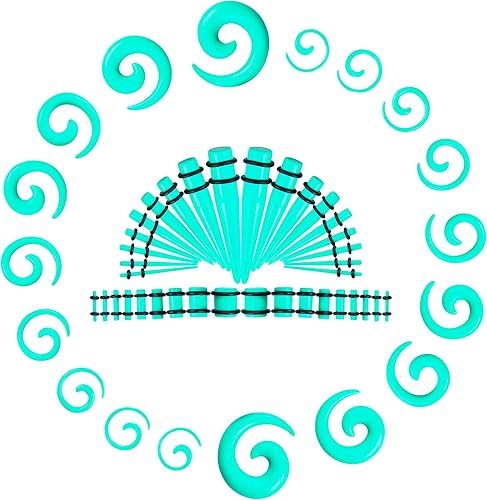 Miniatura 18 de Memsion Kit de estiramiento de orejas, 54 piezas, 14 calibres 00, kit de piercings