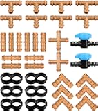 JAYEE 34 Pieces Drip Irrigation Fittings Kit (17mm) for 1/2
