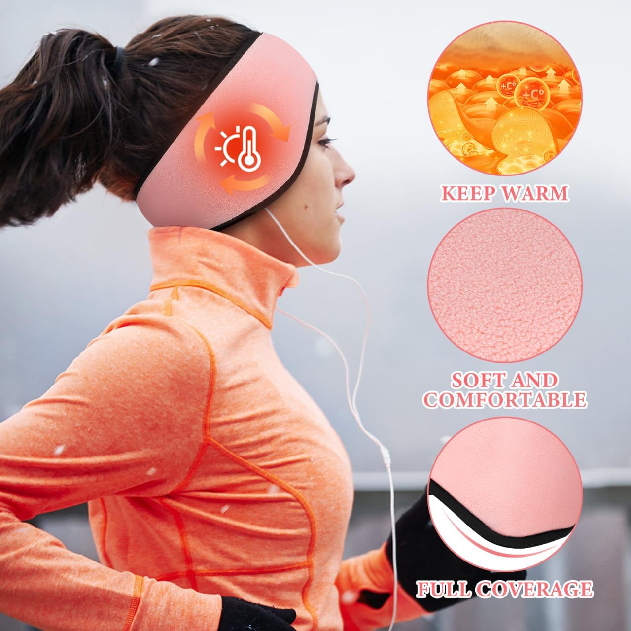 BESPORTBLE 2pcs Ear Warmers for Men Women Lightweight Noise Reduction Earmuffs with Elastic Headband Comfortable Fit for Cold Weather Outdoor Activities