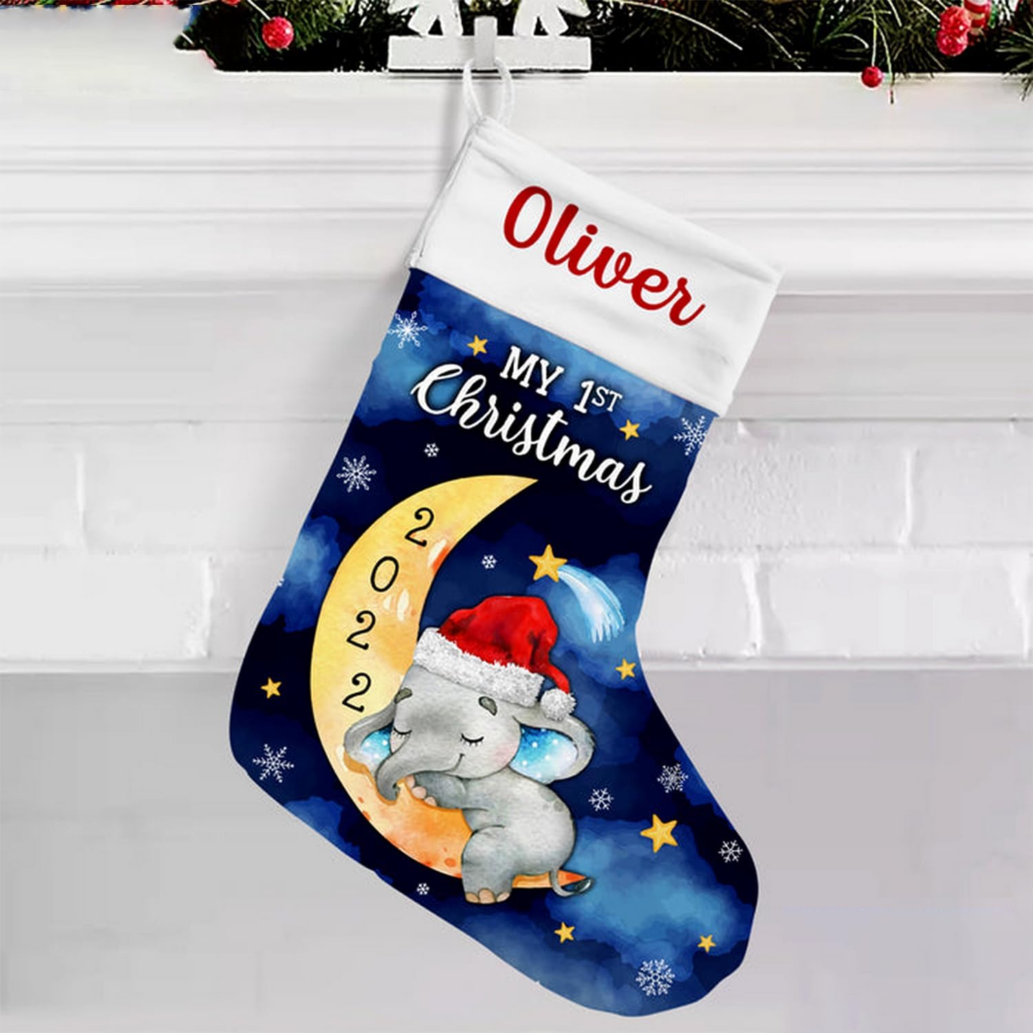 Lovely POD Personalized First Christmas Stocking, Custom