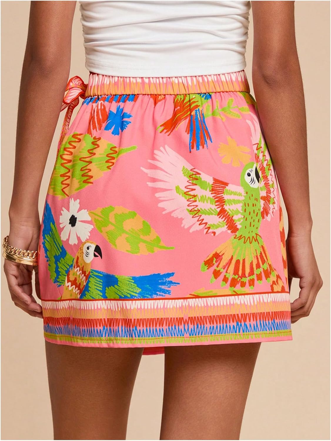 Women's Summer Boho Wrap Mini Skirt Beach Vacation Short Skirts - image 3