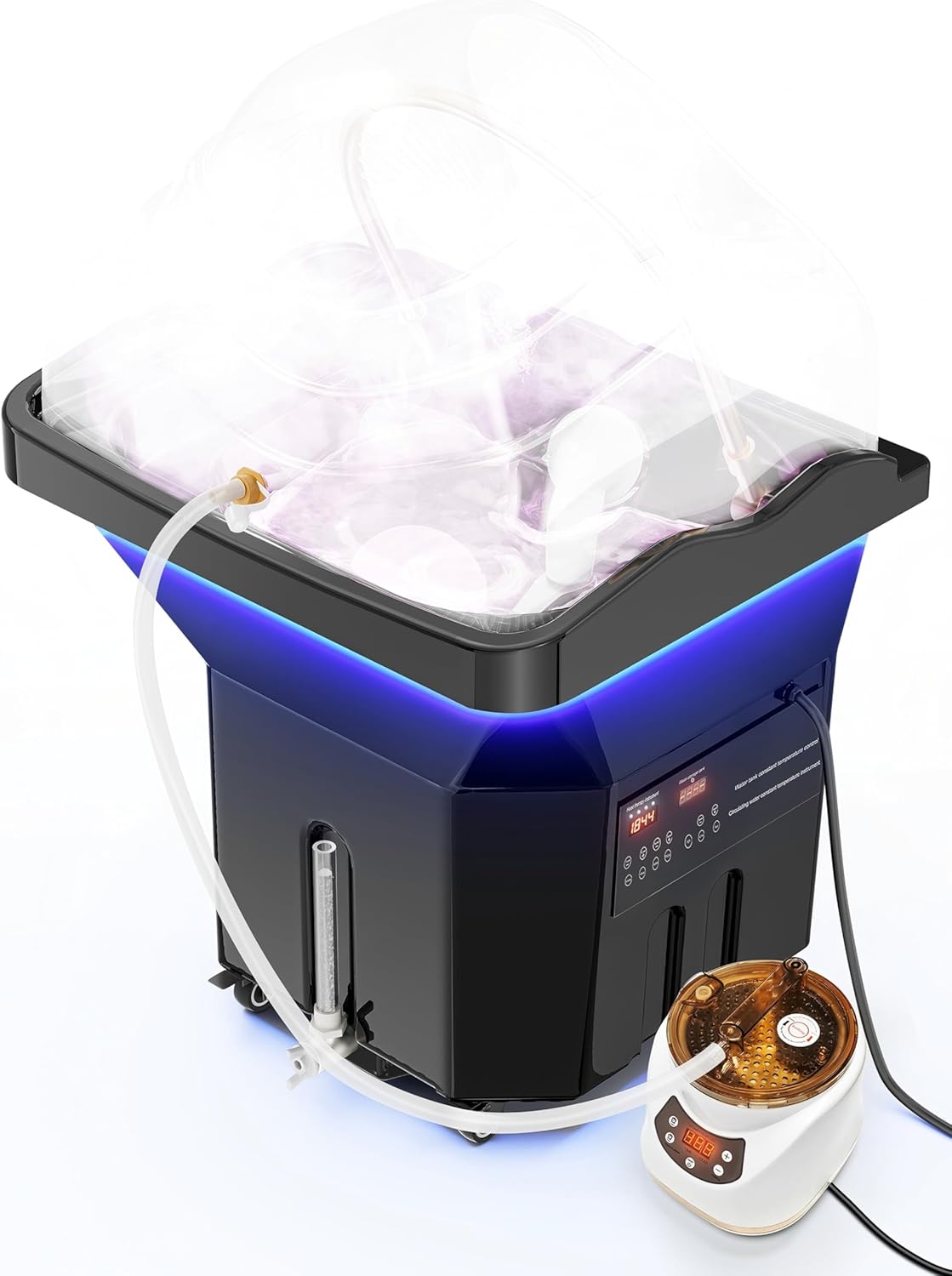 Japanese Head Spa, Portable Waterfall Bowl Featuring 60L Water Storage Tank & Light Therapy, Fumigation System for Parlors, Salons, Spas, Barber Shops and Wellness Clinics
