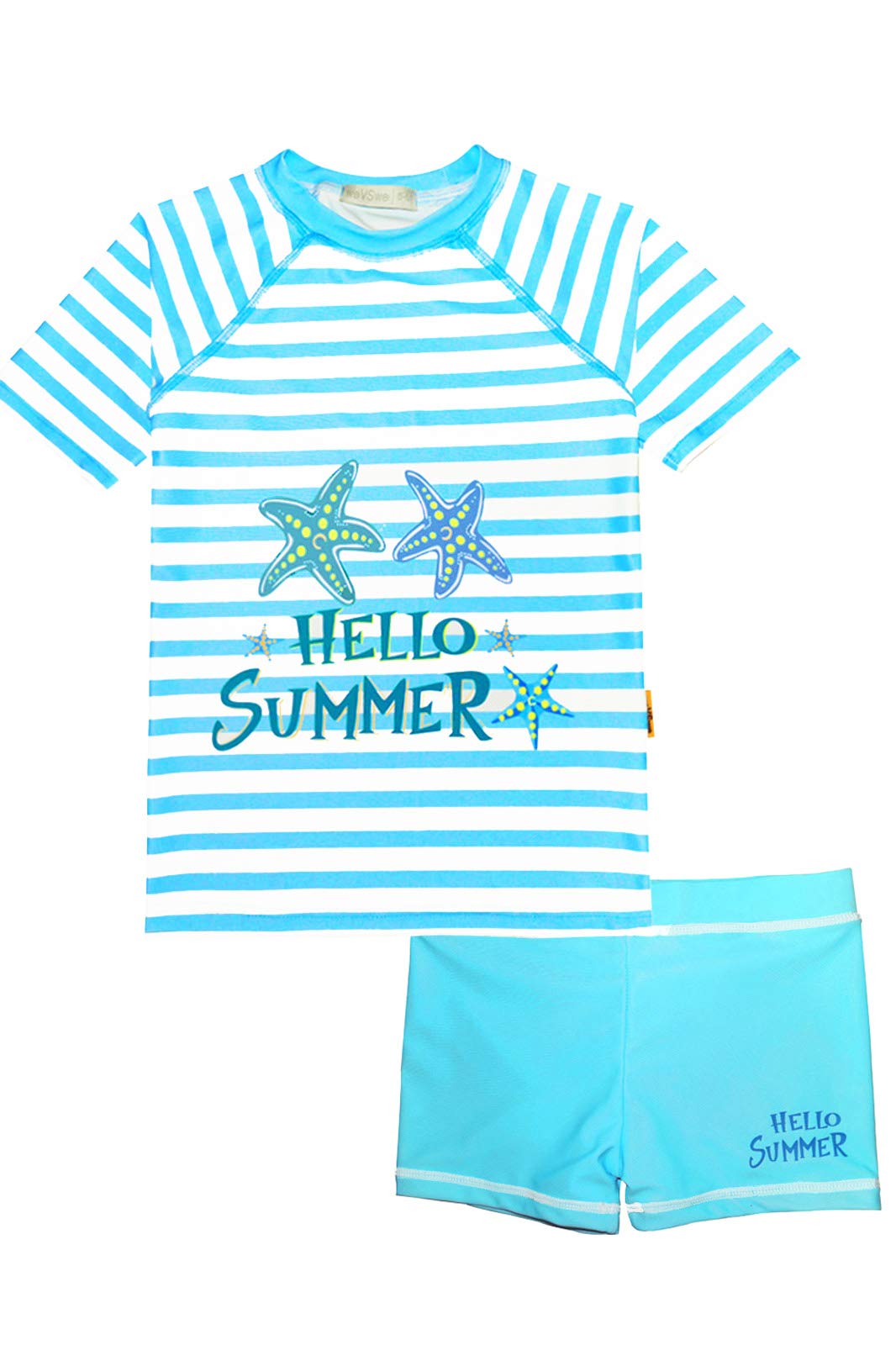 weVSweGirls Rash Guard Swimsuit Rare Hem Cuffs Bathing Suit UPF 50+ Protection